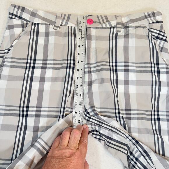 QuikSilver Edition Hybrid Short Men W36* All Cotton Black Grey Plaid Skater Surf - Picture 12 of 16